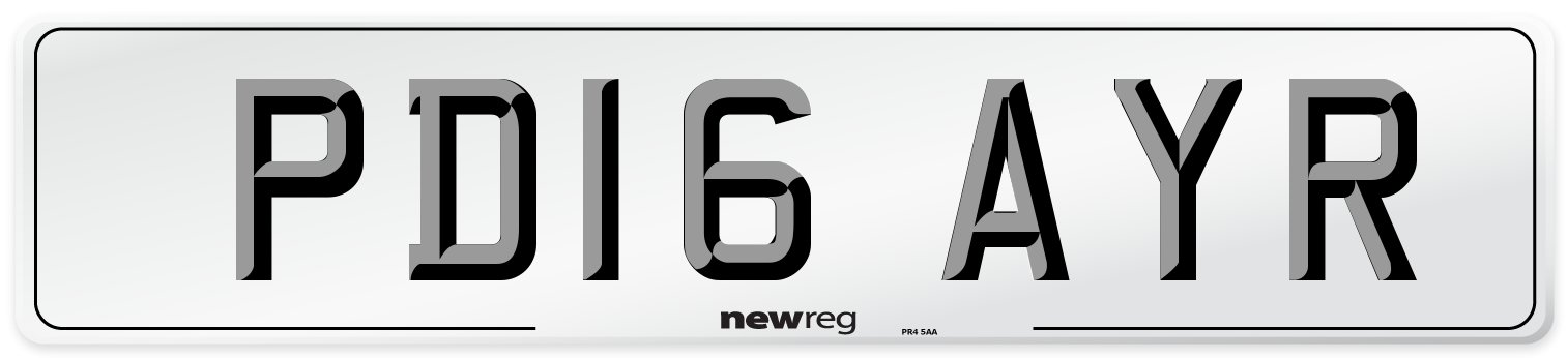 PD16 AYR Number Plate from New Reg